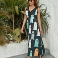 thumbnail image 3 of Halloween Ghosts Horror Pumpkin Pattern Design Sleeveless Dress Summer Clothes for Women Women's Clothing 2025, 3 of 7