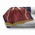thumbnail image 3 of Circus Soft Flannel Fleece Throw Blanket, Canvas Tent Circus Stage Performing Theater Jokes Clown Cheerful Night Theme, Cozy Plush for Indoor and Outdoor Use, 50" x 60", Blue Vermilion, by Ambesonne, 3 of 6