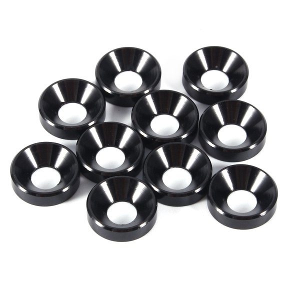 10 arandelas de cabeza avellanada anodizadas M5 para juntas de aleación de aluminio de color negro