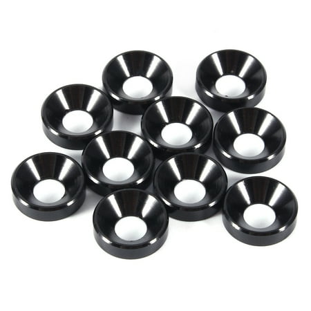 

10pc M5 Anodized Countersunk Head Washers Gasket Aluminum Alloy Black