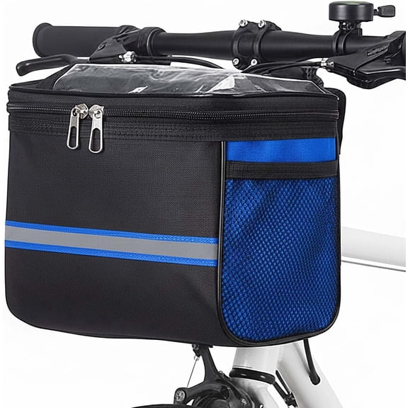 Bike Handlebar Bag - Front Basket with Bike Phone Mount for Adult Commuting, Cycling, Electric Bikes, and Scooters.