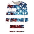 thumbnail image 4 of breaise Independence Day Shirts for Women Proud Patriotic Red White and Blue Graphic Tshirts Cute 3/4 Sleeve Tees Lightweight Crewneck Blouses Tops Going Out Tops for Women, 4 of 4
