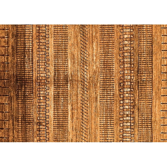 Ahgly Company Indoor Rectangle Abstract Orange Modern Area Rugs, 3' x 5'