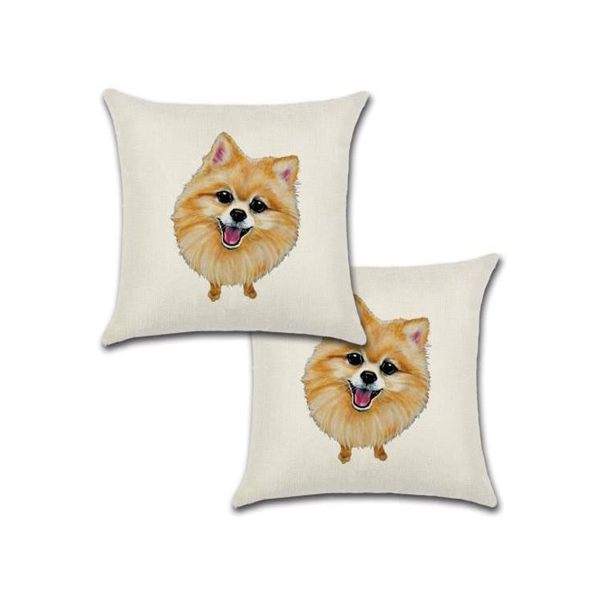 Animal Dog JOEJISN Throw Pillow Covers Cotton Linen Couch Pillow Cover Sofa Home Decor 18x18 Inch Set of 2