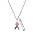 thumbnail image 1 of Delight Jewelry Silvertone Pink Ribbon ''Survivor'' Silvertone Courage Strength Wisdom Honesty Bar Charm Necklace, 23", 1 of 4