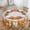 Autumn Pumpkin Wreath Fall Leaf, variant on Blue Floral Vine Pattern On Cream Round Tablecloth Waterproof Table Cloth Stain and Wrinkle Resistant Washable, Decorative Fabric Table Cover for Dining, Party and Camping
