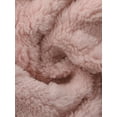 thumbnail image 4 of Womens Flannel Pajama Set Long Sleeve Button Down V Neck Fuzzy Fleece Pants Plush Loungewear M Dusty Pink, 4 of 5