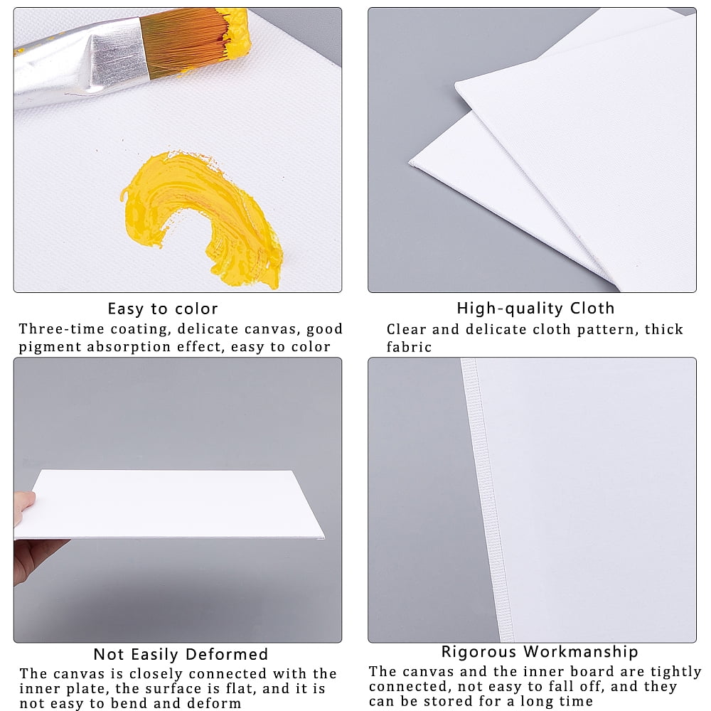 12 pc Painting Canvas Panel Drawing Boards Rectangle Canvas Panels for DIY Art Painting White 25x20x0.3cm