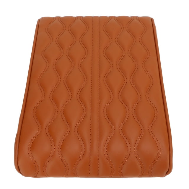 Almohadilla para consola central de coche, almohadilla para reposabrazos de consola central, correa elástica impermeable de cuero PU Universal para coche SUV camión(Café)