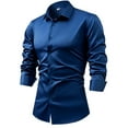 thumbnail image 2 of BVOFAR Dress Shirts for Men Slim Fit Long Sleeve Work Shirt Formal Collared Button Up Blouses Wrinkle Free Dresses Shirt, 2 of 3