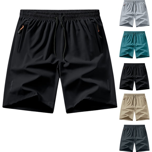 HAJWOH Mens Workout Athletic Shorts Quick Dry Hiking Shorts Lightweight Sports with Zip Pockets