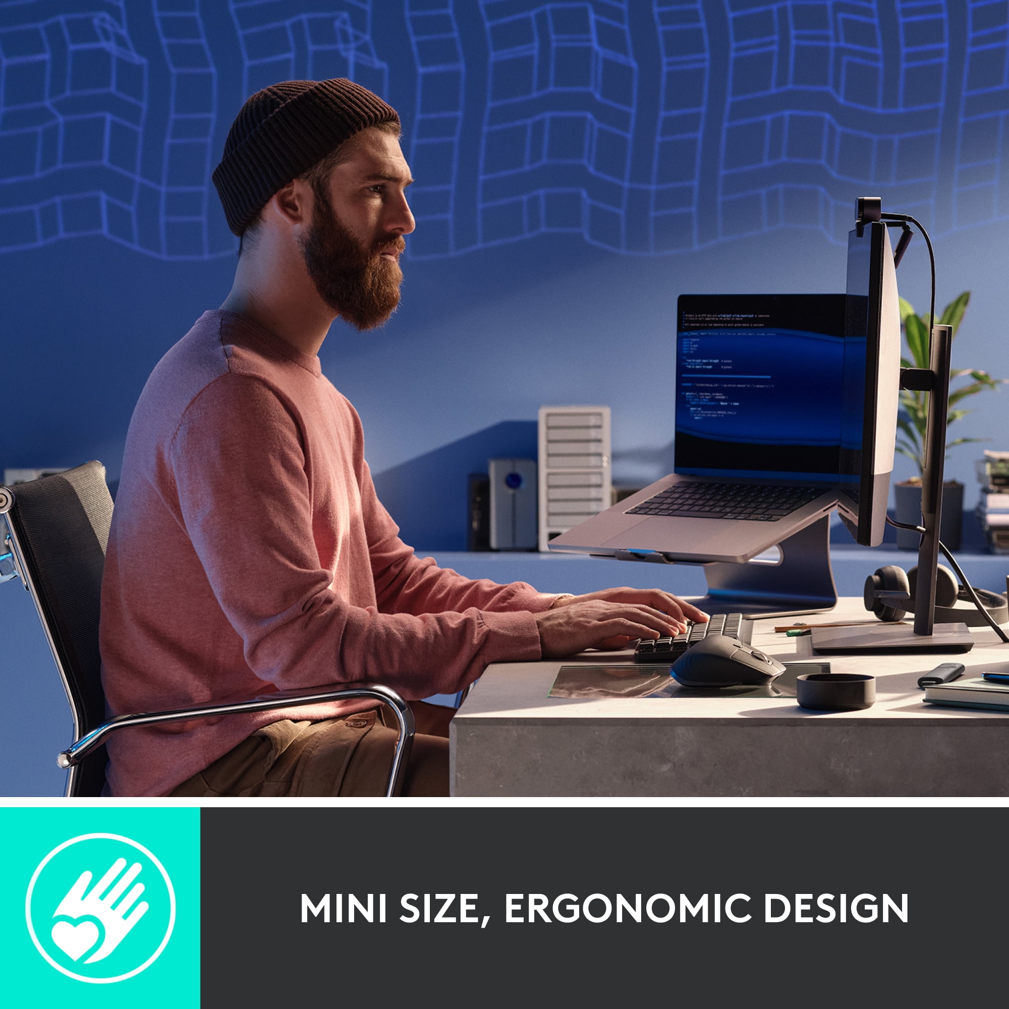 Logitech MX Mechanical Mini Wireless Illuminated Keyboard, Clicky Switches, Backlit, Bluetooth, USB-C, macOS, Windows, Linux, iOS, Android, Graphite