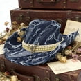 thumbnail image 6 of RUINIXCW Western Denim Cowboy Hat Blue Denim Cowgirl Hat For Man Women Distressed Jean Hat With Bull Head Buckle Belt Wide Brim Outback Hat, 6 of 7