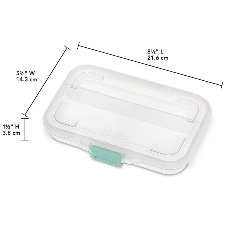Sterilite Small Clear Divided Storage Container Box Plastic, 2