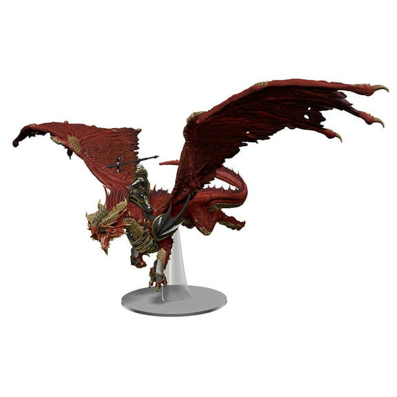 D&D Icons Of The Realms: Dragonlance: Shadow of the Dragon Queen - Kensaldi On Red Dragon (Set 25) - Huge Red Dragon With Removable Rider, RPG Miniatures, Roleplaying, Dungeons & Dragons