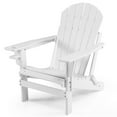 thumbnail image 3 of Costway Patio Folding Adirondack Chair HDPE All-Weather Pull-Out Ottoman White, 3 of 9