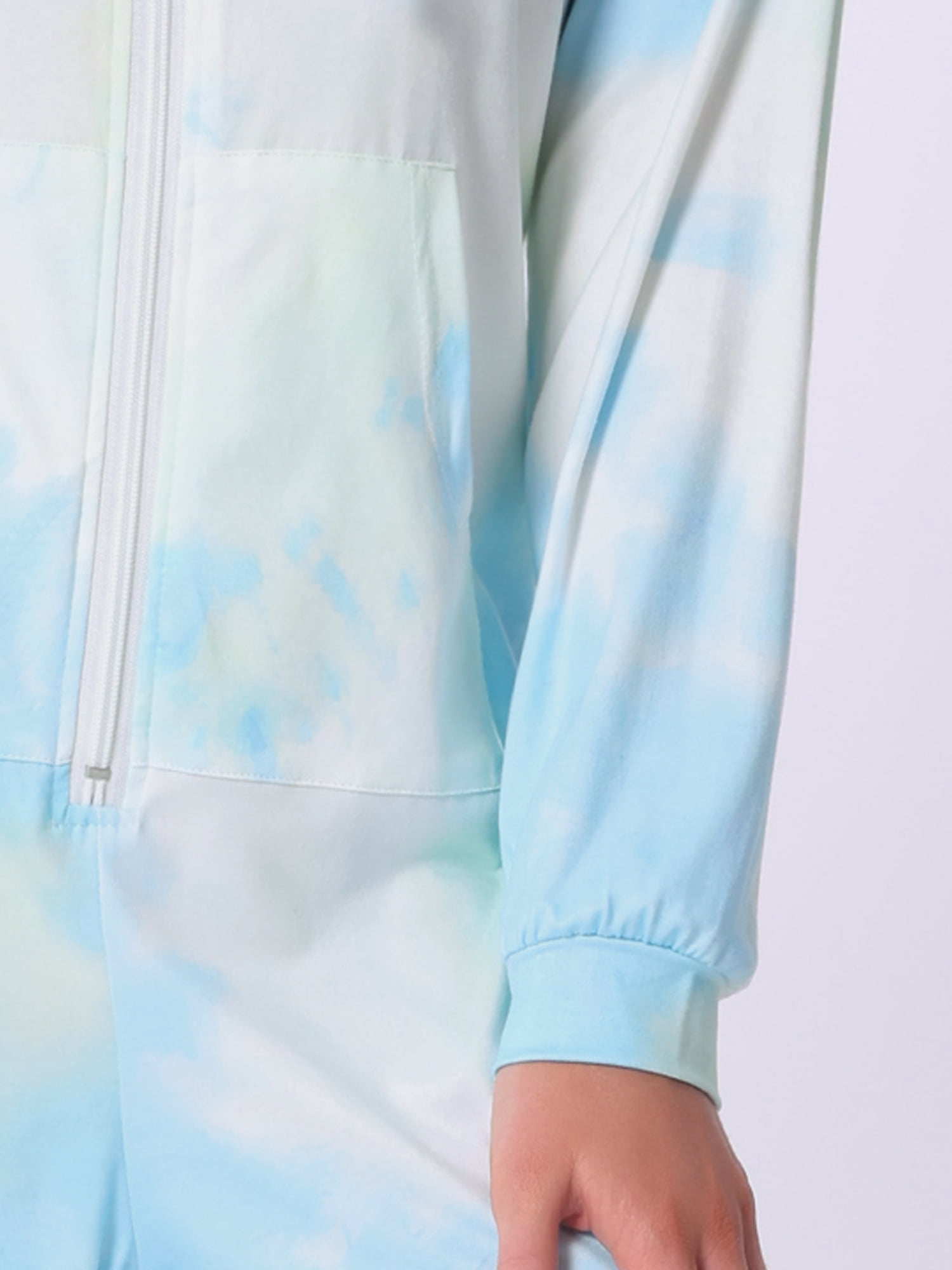 DARING DIVA Pajama Sets Tie Dye Union Suit Long Sleeve Jumpsuits 2XL Blue
