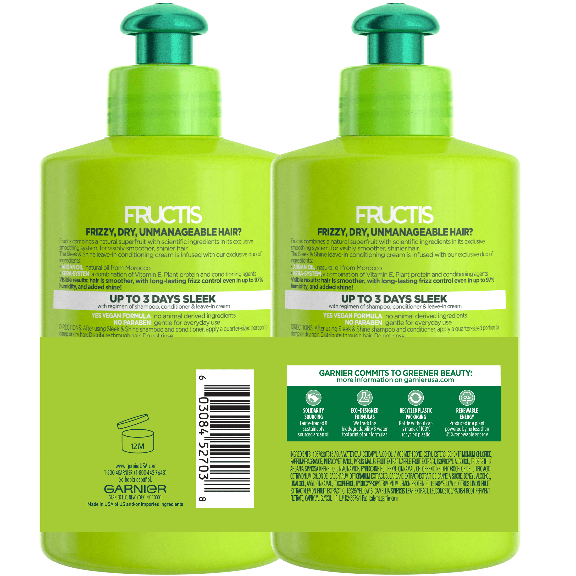 Garnier Fructis Sleek and Shine Leave in Conditioning Cream 20.4 fl oz Walmart