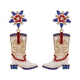 thumbnail image 5 of Soumake 1 Pair Women Hanging Earrings Independence Day Celebration Dangle Earrings Rhinestone Decor Boots Snowflake Floral Shape Lady Pride Day Ear Studs For Holiday Celebrations, 5 of 8
