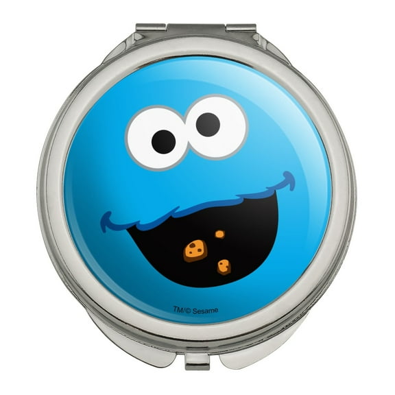 Sesame Street Cookie Monster Face Compact Travel Purse Handbag Makeup Mirror