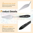 thumbnail image 5 of Uxcell 3pcs Palette Knife Painting Tool 9.84" Stainless Steel Blade Spatula with Hole Design Beech Wood Handle for Oil Acrylic Canvas, 5 of 7
