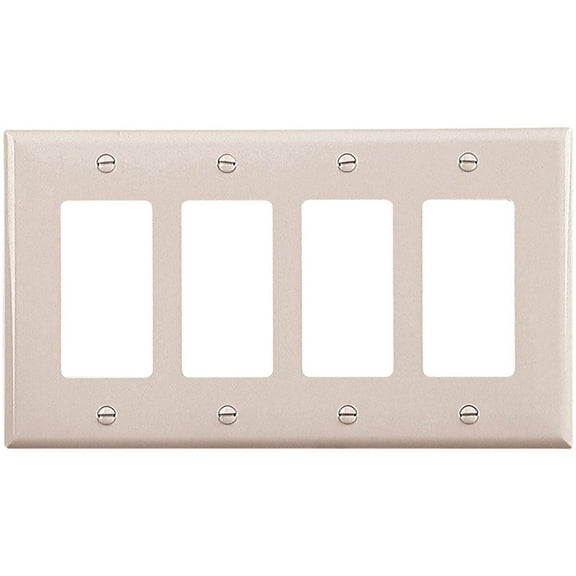 Cooper Wiring PJ264W 4-Gang Decorator & Gfci Plate - White