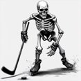 thumbnail image 3 of CafePress - Skeleton Playing Hockey Facing - Kids Hooded Sweatshirt, Classic Hoodie, 3 of 4