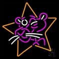 thumbnail image 1 of Pink Panther Star Logo LED Neon Sign 16 x 16 - inches, Black Square Cut Acrylic Backing, with Dimmer - Bright and Premium built indoor LED Neon Sign for café, club, party, event and stroefront., 1 of 7