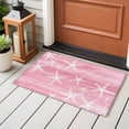 thumbnail image 5 of Sea Stars Washable Small Entryway Area Rugs 2'x3', Summer Beach Sea Stars Pink Texture Low Pile Throw Rug Non-Slip Sturdy Edge Binding Carpet for Front Door Floor Room Entry, 5 of 9