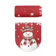 thumbnail image 2 of HELLHERO Snowflakes and Snowmen Toilet Cover Set with Elastic Bottom 2 Pack Toilet Seat Lid Cover Set 17x21 Inches for Adjustable, 2 of 8