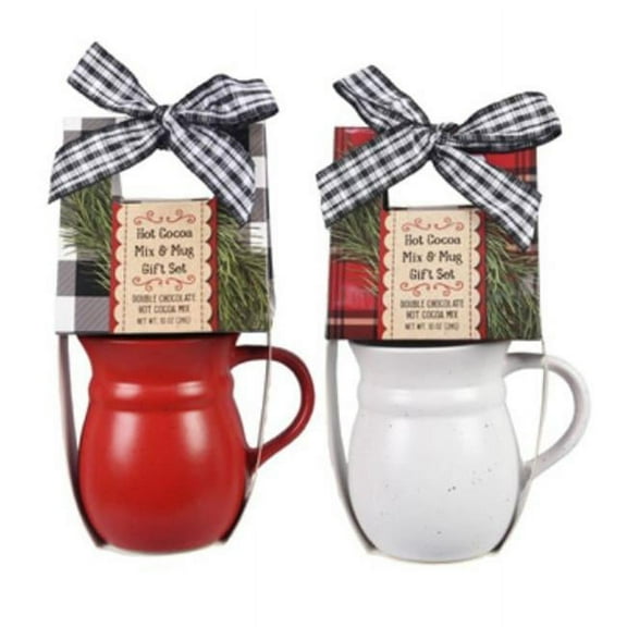 Youngs 90954 Ceramic Cocoa Mug Gift Set, Assorted Color - 2 Piece