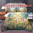 thumbnail image 5 of ZIATUBLES Butterfly Wildflower Print Twin Size Duvet Cover Set, 3 Pieces Soft Cozy Bedding, 1 Duvet Cover & 2 Pillowcases, Easy Care Lightweight Bedding for All Season, Chic Modern Decor, 5 of 8