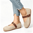 thumbnail image 4 of Women's Faux Suede Mary Jane Flats, Adjustable Buckle Strap Leopard Print Casual Shoes, 4 of 6