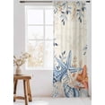 thumbnail image 3 of Sheer Curtains 108 Inches Long, Orange Blue Starfish Coastal Semi Sheer Curtains Light Filtering Window Treatment, Summer Beach Eucalyptus Rustic Privacy Voile Drapes for Living Room 52x108 Inch, 3 of 7