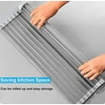 thumbnail image 2 of Extra Large 18.5inch with 12 tubes Roll Up Dish Drying Rack Over The Sink Dish Drainer for Kitchen Counter, Sink Drying Rack Dish Drying Mat Folding Dish Rack Kitchen Sink Organizer Home Essentials, 2 of 7