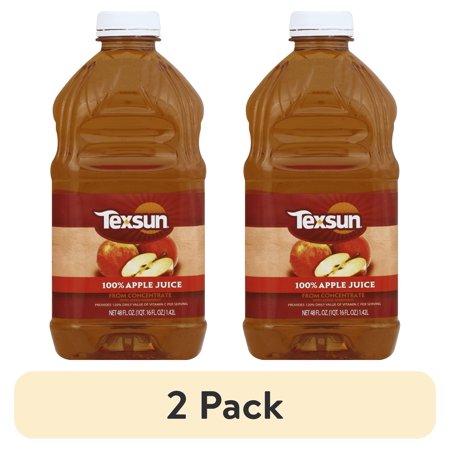 (2 pack) Texsun Apple Juice 48 oz From Concentrate