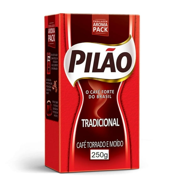 YBQF Brazilian Coffee | Cafe Pilão Tradicional 250g | Imported from Brazil | Gluten Free, 8.8 ounces, Caramel Chocolate