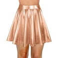 thumbnail image 2 of JIKNTTR Women's Fashion Metallic Skater Skirts Stretchy High Waist Aline Mini Skater Skirts Sparkly Shiny Flared Pleated Mini Skirts Trendy Vintage Skirts, 2 of 6