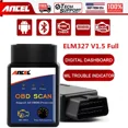 thumbnail image 1 of ANCEL ELM327 V1.5 Bluetooth OBD2 Scanner Car Diagnostic Tool Engine Light Check, 1 of 11