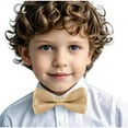 thumbnail image 4 of Xfvqtps Boys Bow Tie Solid Color Bowties Adjustable Neckties for Uniform School Party Khaki, 4 of 7