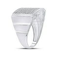 thumbnail image 4 of Sterling Silver Mens Round Diamond Rectangle Cluster Ring 1/4 Cttw, 4 of 4