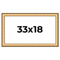33x18 Frame Gold Plein Aire Solid Wood Picture Frame Width 2 Inches | Interior Frame Depth 0.5