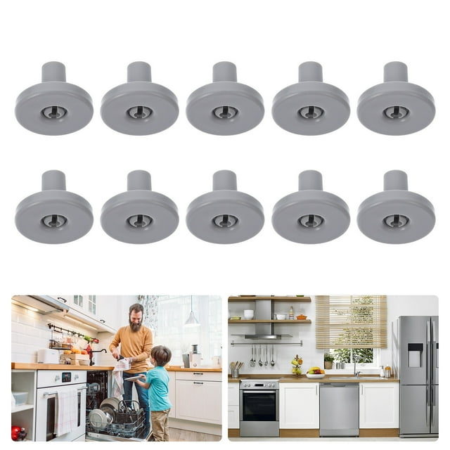 OULII 10 Pcs Pièces de Roue de Lave-Vaisselle Remplacement de Panier Inférieur Gris Roue Universelle pour Réparation de Lave-Vaisselle