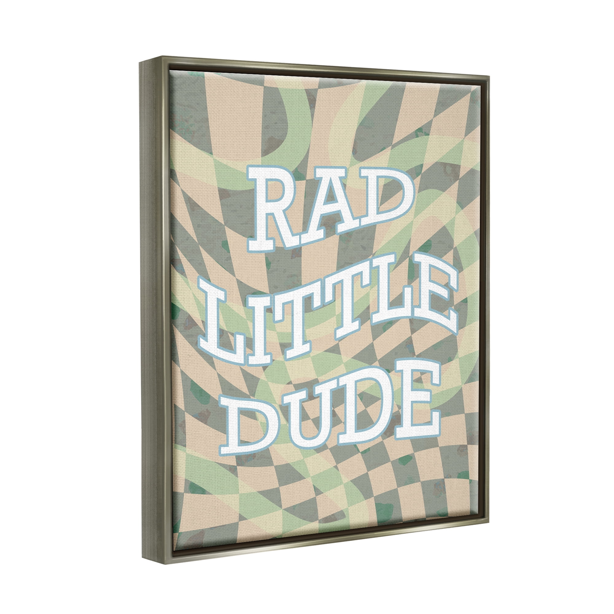 Stupell Industries Rad Little Dude Phrase Inspirational Painting Gray Floater Framed Art Print Wall Art, 25 x 31
