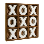 Wood Tic Tac Toe Game Board Tabletop Decor (11.8 x 11.8) - 11.8 x 11.8