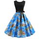 thumbnail image 1 of Vestido de fiesta de noche de Navidad con cuello en V sin mangas con estampado vintage para mujer Fridja  hjkh5401, 1 of 9