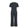 thumbnail image 3 of Pounoo Womens Tops and Pants Sets Short Sleeve Crop Top Wide Leg Pants 2 Piece Outfits Casual Loose Fit Cozy Loungewear Gift, 3 of 8
