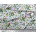 thumbnail image 2 of Soimoi Blue Heavy Canvas Fabric Leaves & Azalia Floral Print Sewing Fabric Yard 58 Inch Wide, 2 of 3