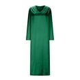 thumbnail image 4 of Gspmoly Robes Grande Taille pour Femmes Rondes, Robe Décontractée à Col Rond Manches Longues Lanterne avec Ceinture Couleur Unie Robe de Vacances pour Femmes jusqu'à 70 % de Rabais, 4 of 7