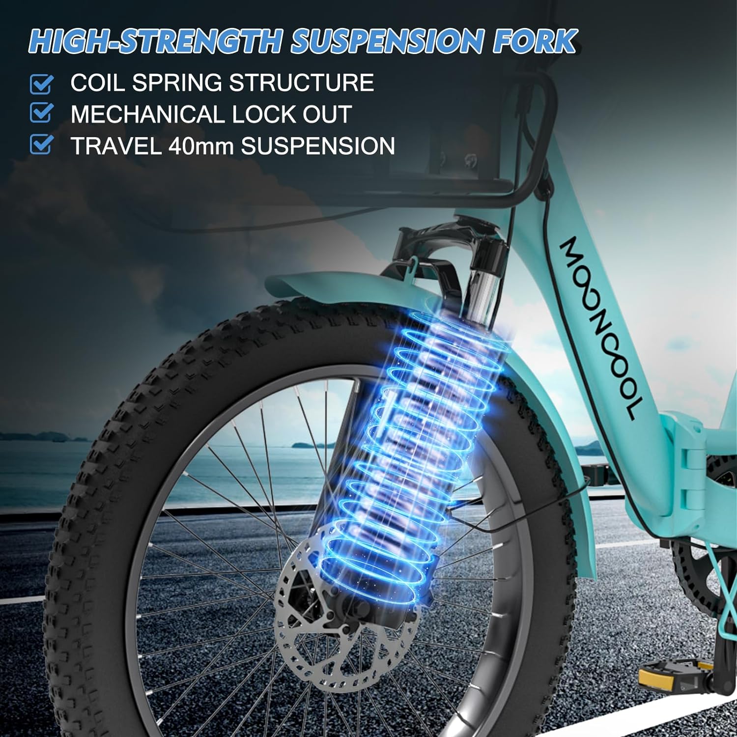 Mooncool 20" x 4" Fat Tire Electric Tricycle for Adults, Electric Trike with Front & Rear Basket, Peak 1100w Motor 48V Removable Battery, 3 Wheel Electric Bicycle for Men Women Senior